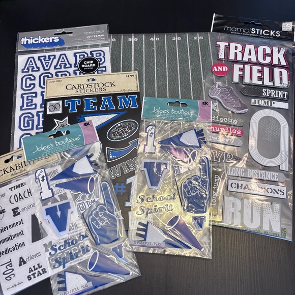 Varsity - Bundle of Scrapbooking Paper and Stickers - Picture 1 of 9